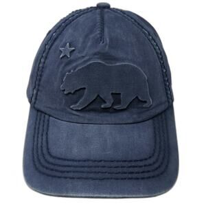 Robin Ruth 5 Panel Blue One Size Strapback California Bear Logo Hat Cotton
